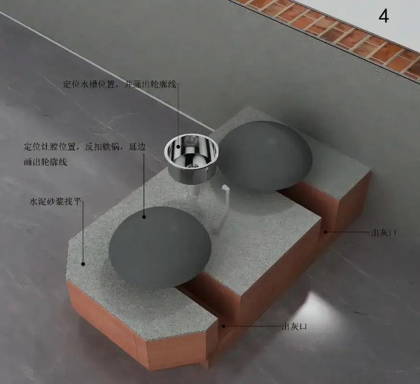 无烟柴火灶及灶台施工流程效果图，打造现代化农村厨房新标杆